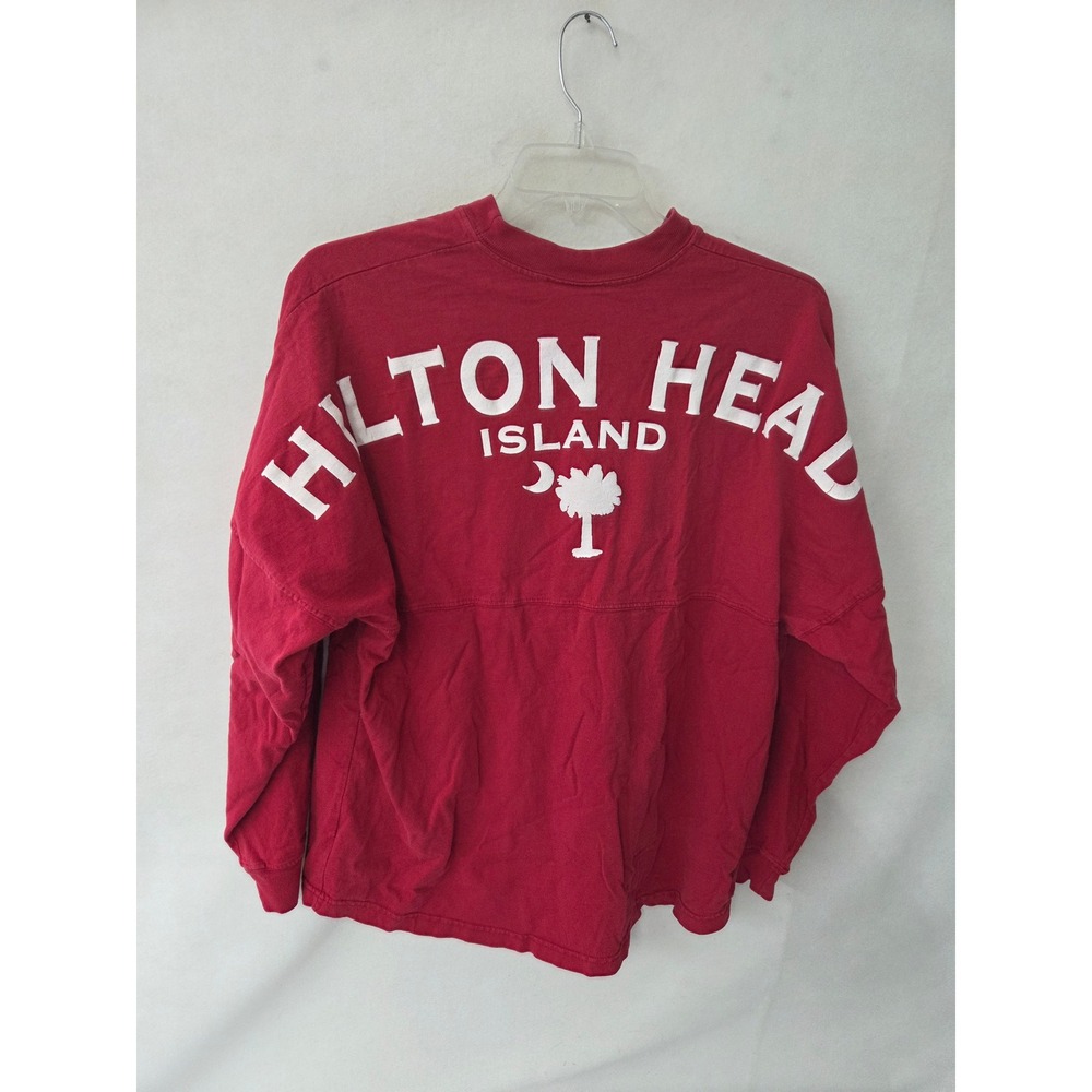 Spirit Activewear Hilton Head Island Red Long Sleeve Jersey Shirt Mens Large USA